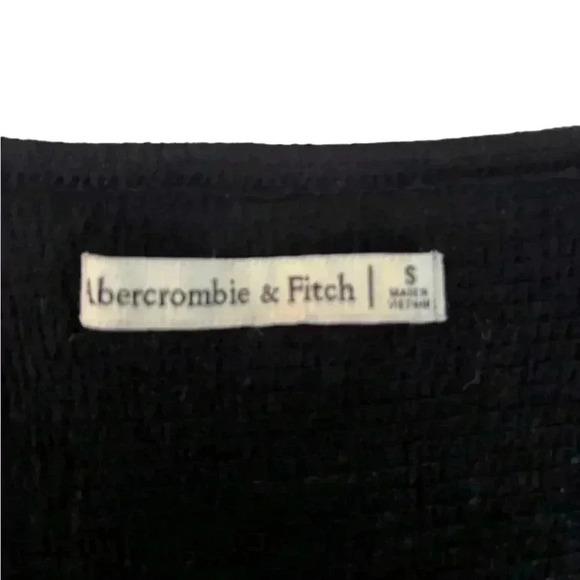 Abercrombie & Fitch V Neck Knit Top Black Small - Picture 3 of 5